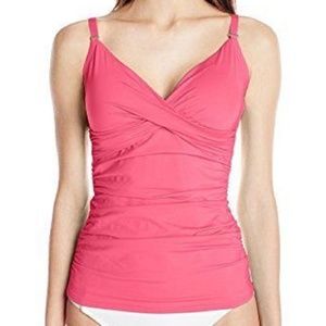 Calvin Klein Twist-Front Ruched Tankini Top